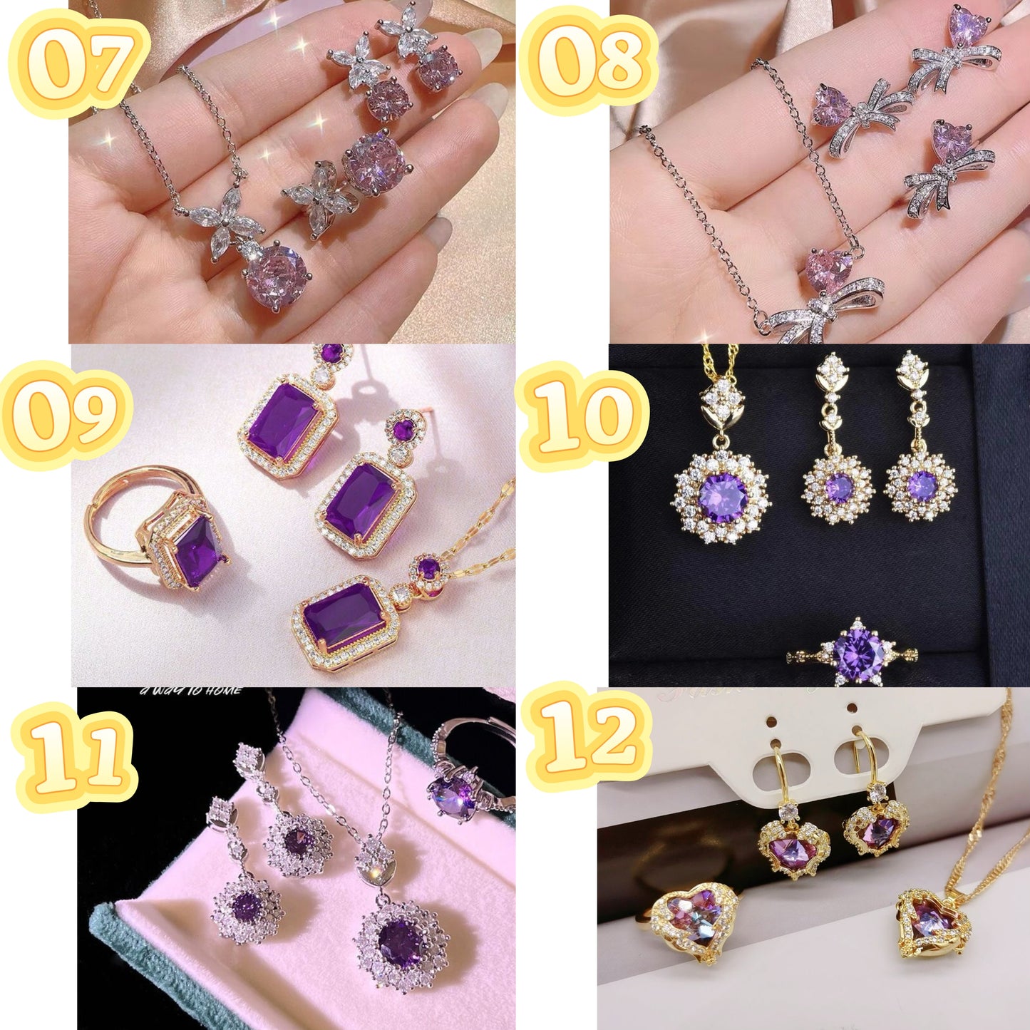 Three-piece suit(earrings/necklace/rings)