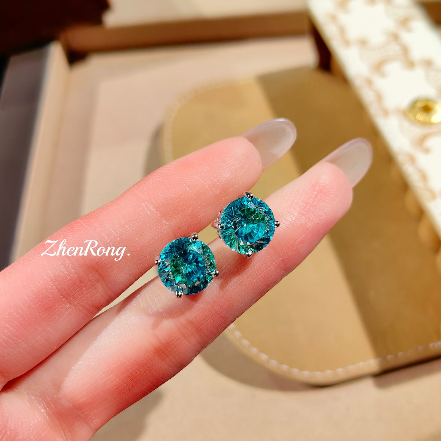 Colorful zircon ring