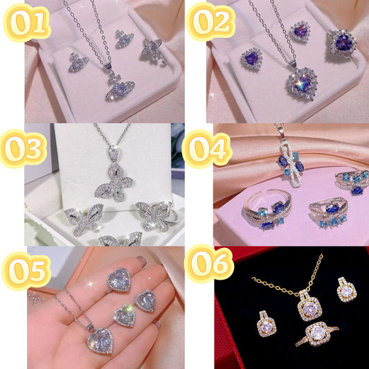 Three-piece suit（earrings/necklace/rings）