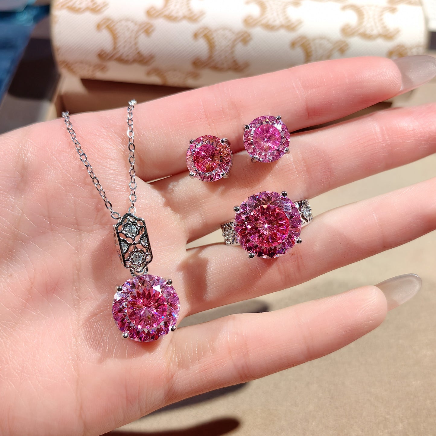 Colorful zircon ring