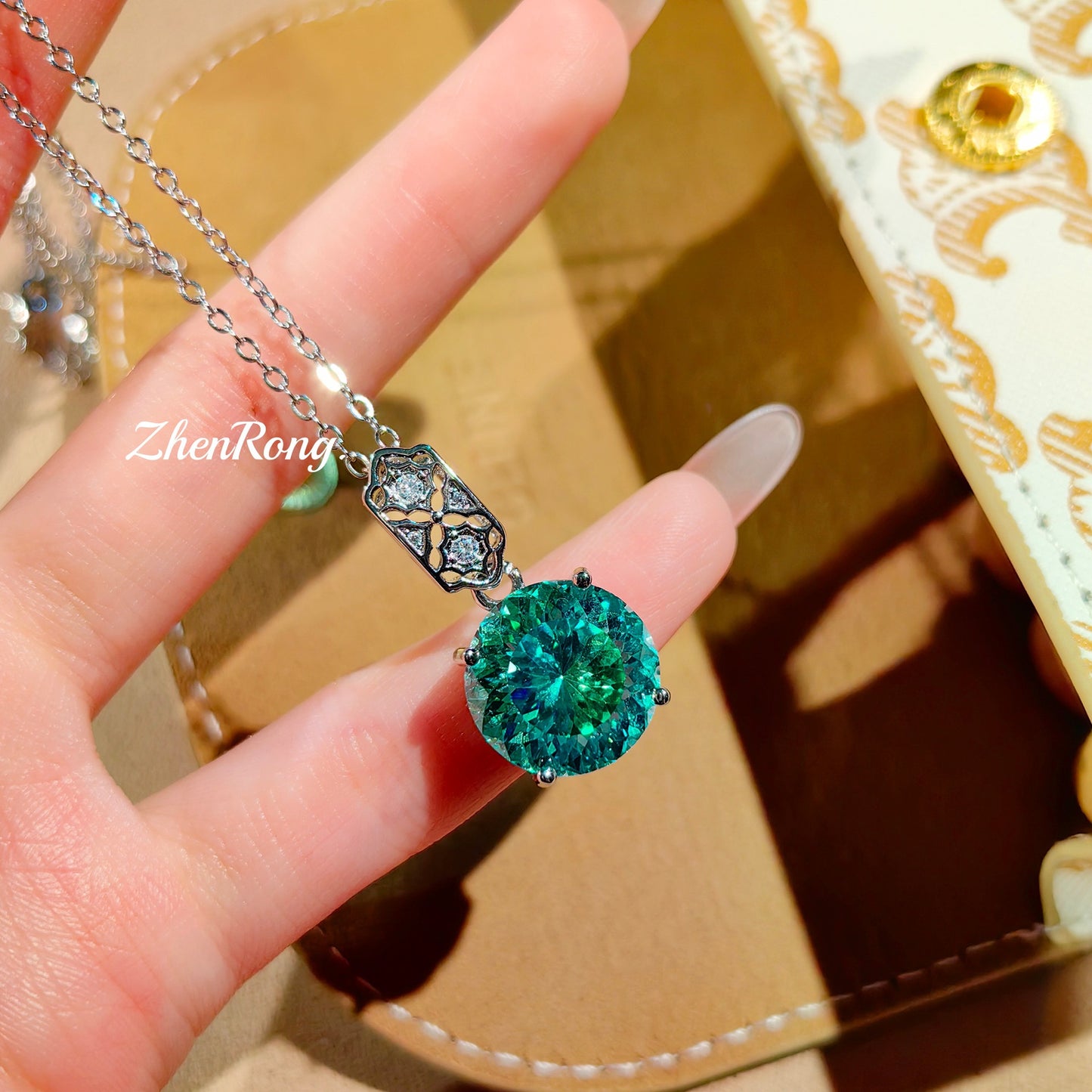 Colorful zircon ring