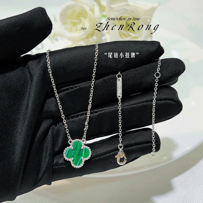 Lucky Clover Pendant Necklace Bracelet Set