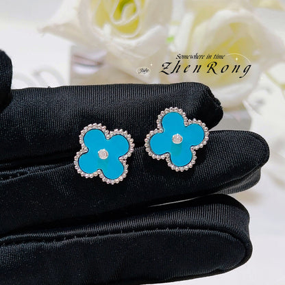 Lucky Clover Pendant Necklace Bracelet Set