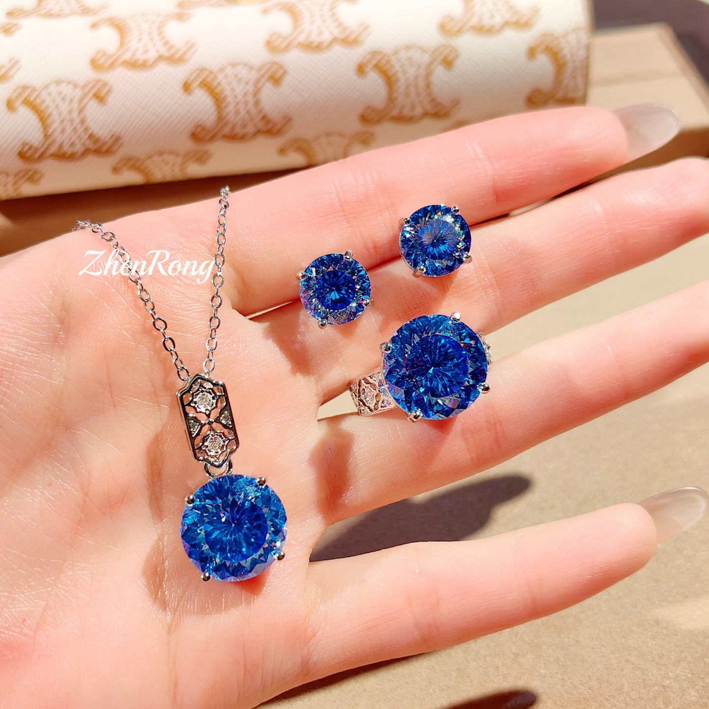 Colorful zircon ring