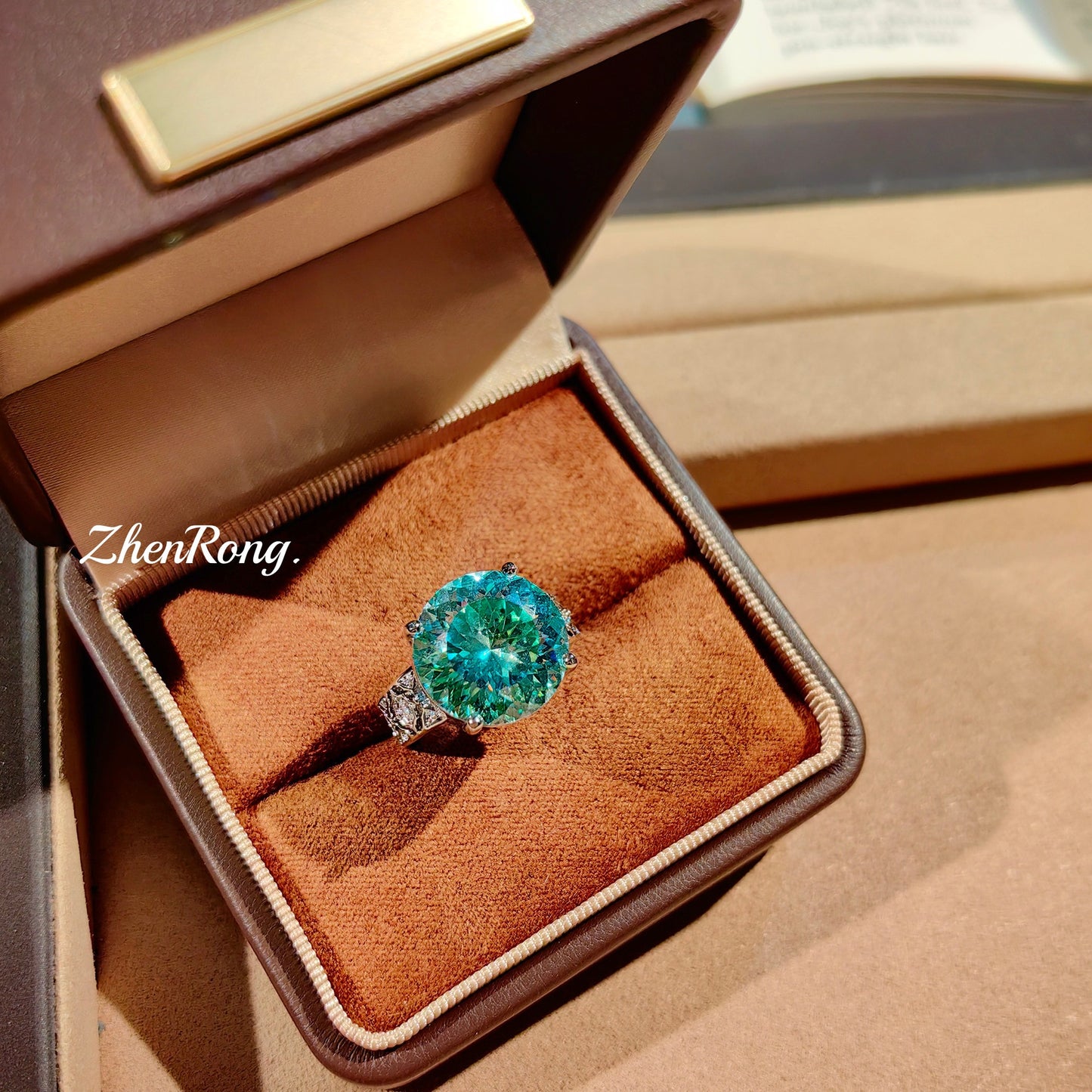 Colorful zircon ring