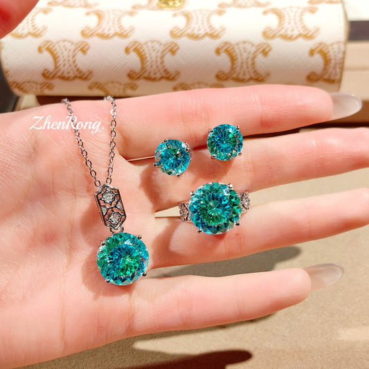 Colorful zircon ring