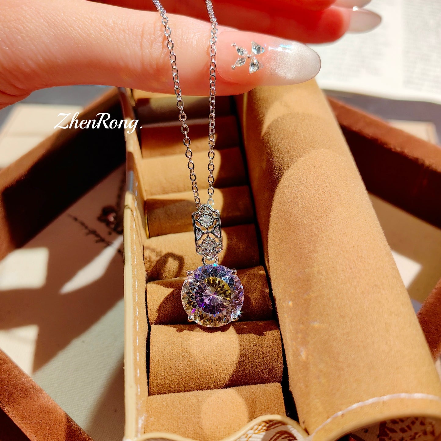 Colorful zircon ring