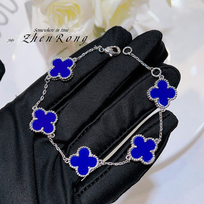 Lucky Clover Pendant Necklace Bracelet Set